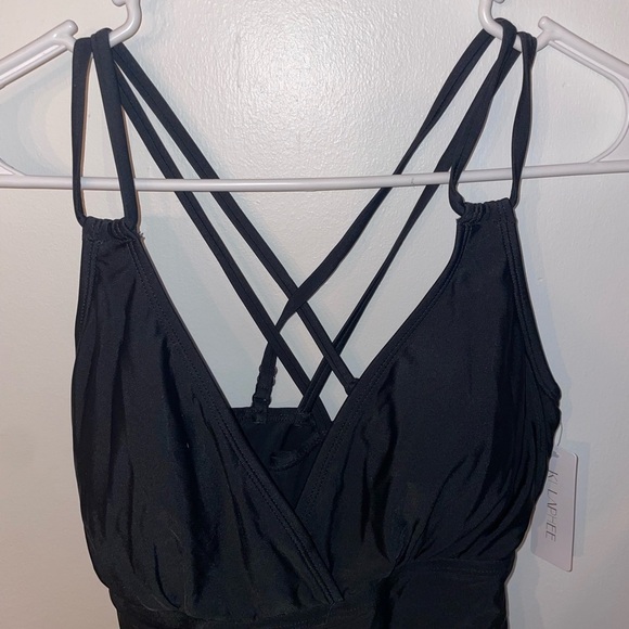 KI LAPHEE One Piece Swimsuit Tummy Control Bathing Suits Sexy Criss Cross NWT XL - Picture 7 of 10